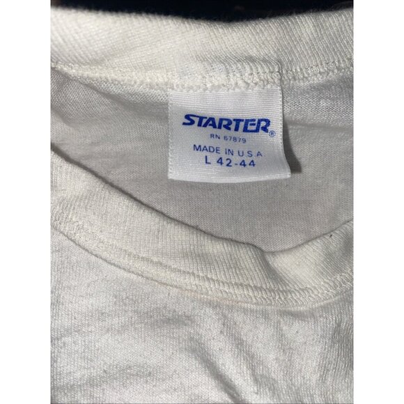 Vintage Starter Single Stitch T Shirt Cleveland Browns L Made in USA White Tee - Picture 10 of 11